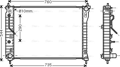 Ava Quality Cooling OL 2434 - Радіатор, охолодження двигуна autozip.com.ua