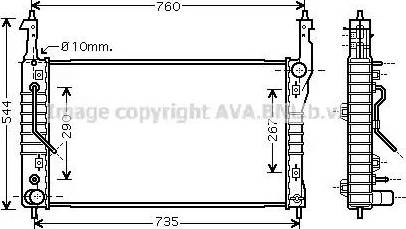 Ava Quality Cooling OL 2424 - Радіатор, охолодження двигуна autozip.com.ua