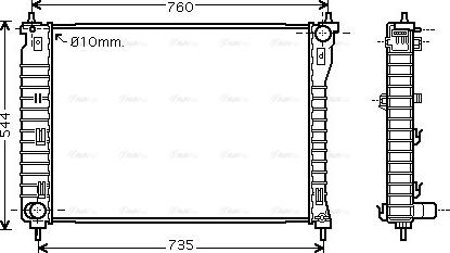 Ava Quality Cooling OLA2435 - Радіатор, охолодження двигуна autozip.com.ua