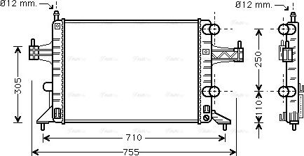 Ava Quality Cooling OLA2303 - Радіатор, охолодження двигуна autozip.com.ua