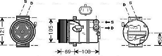 Ava Quality Cooling OLAK445 - Компресор, кондиціонер autozip.com.ua