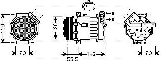 Ava Quality Cooling OL K447 - Компресор, кондиціонер autozip.com.ua