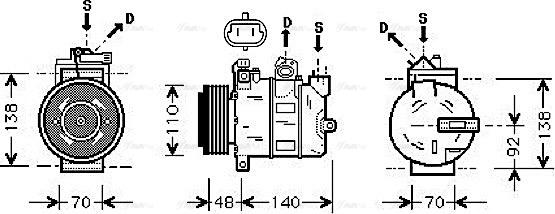 Ava Quality Cooling OLAK356 - Компресор, кондиціонер autozip.com.ua