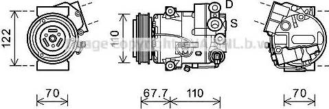 Ava Quality Cooling OLK608 - Компресор, кондиціонер autozip.com.ua