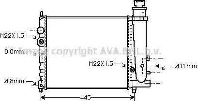 AVA PE 2078 - Радіатор, охолодження двигуна autozip.com.ua
