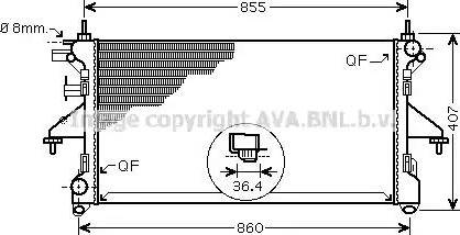 Ava Quality Cooling PE 2304 - Радіатор, охолодження двигуна autozip.com.ua