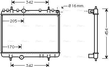 Ava Quality Cooling PE 2265 - Радіатор, охолодження двигуна autozip.com.ua