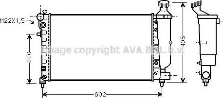 Ava Quality Cooling PE 2216 - Радіатор, охолодження двигуна autozip.com.ua