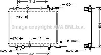 Ava Quality Cooling PE2223 - Радіатор, охолодження двигуна autozip.com.ua