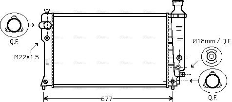 AVA PEA2135 - Радіатор, охолодження двигуна autozip.com.ua