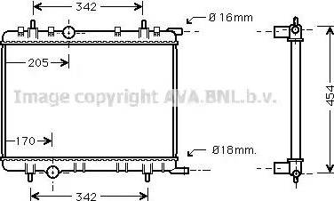 Ava Quality Cooling PEA2251 - Радіатор, охолодження двигуна autozip.com.ua