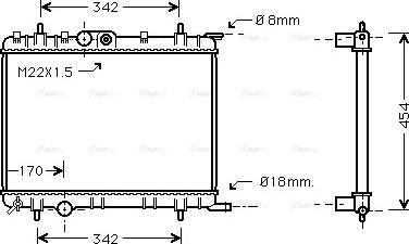 Ava Quality Cooling PEA2206 - Радіатор, охолодження двигуна autozip.com.ua