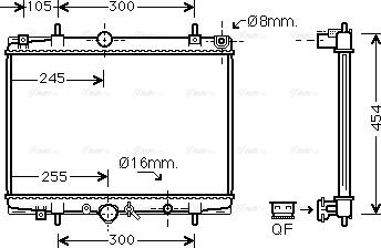 Ava Quality Cooling PEA2200 - Радіатор, охолодження двигуна autozip.com.ua