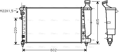 Ava Quality Cooling PEA2216 - Радіатор, охолодження двигуна autozip.com.ua