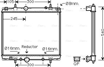 Ava Quality Cooling PEA2275 - Радіатор, охолодження двигуна autozip.com.ua