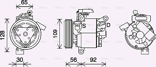 Ava Quality Cooling PEK410 - Компресор, кондиціонер autozip.com.ua