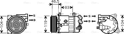 Ava Quality Cooling PE K326 - Компресор, кондиціонер autozip.com.ua