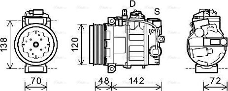 Ava Quality Cooling PRAK064 - Компресор, кондиціонер autozip.com.ua