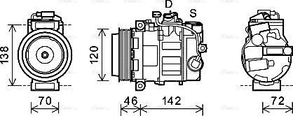 Ava Quality Cooling PRAK074 - Компресор, кондиціонер autozip.com.ua