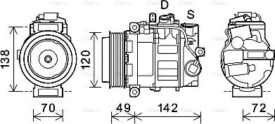 Ava Quality Cooling PRK090 - Компресор, кондиціонер autozip.com.ua