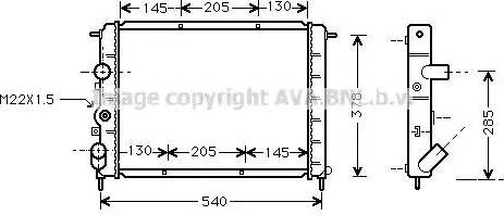 Ava Quality Cooling RTA2258 - Радіатор, охолодження двигуна autozip.com.ua