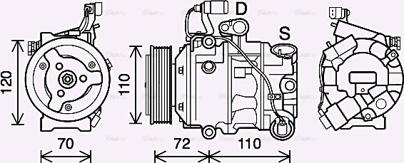 Ava Quality Cooling SAK025 - Компресор, кондиціонер autozip.com.ua