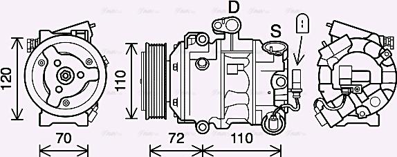 Ava Quality Cooling SAK026 - Компресор, кондиціонер autozip.com.ua