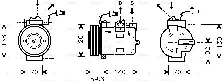 Ava Quality Cooling SBAK054 - Компресор, кондиціонер autozip.com.ua