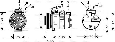 Ava Quality Cooling SBAK065 - Компресор, кондиціонер autozip.com.ua