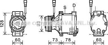 Ava Quality Cooling SUK080 - Компресор, кондиціонер autozip.com.ua