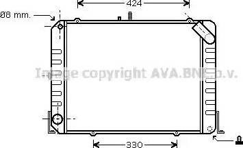 Ava Quality Cooling TO 2424 - Радіатор, охолодження двигуна autozip.com.ua