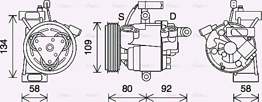 AVA TOAK734 - Компресор, кондиціонер autozip.com.ua