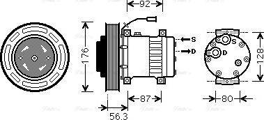 Ava Quality Cooling VLAK053 - Компресор, кондиціонер autozip.com.ua