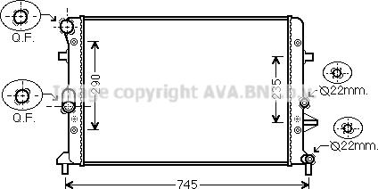 Ava Quality Cooling VN2289 - Радіатор, охолодження двигуна autozip.com.ua