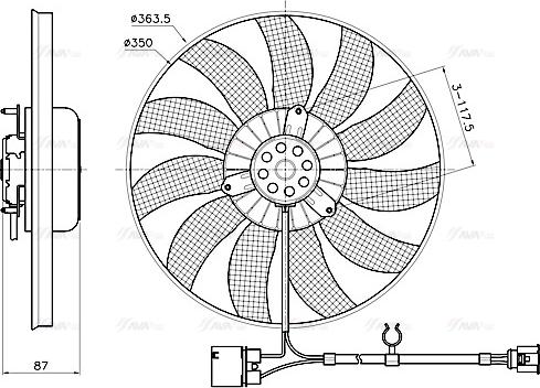 Ava Quality Cooling VN7442 - Вентилятор, охолодження двигуна autozip.com.ua