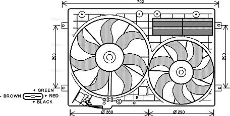Ava Quality Cooling VN7529 - Вентилятор, охолодження двигуна autozip.com.ua