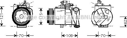 Ava Quality Cooling VNK064 - Компресор, кондиціонер autozip.com.ua