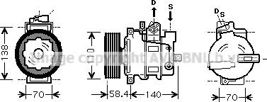 Ava Quality Cooling VNK265 - Компресор, кондиціонер autozip.com.ua