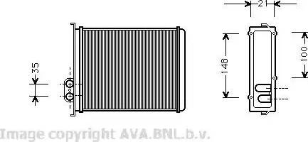 Ava Quality Cooling VO 6085 - Теплообмінник, опалення салону autozip.com.ua