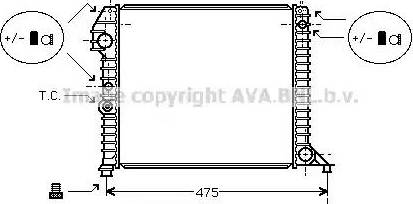 AVA VO 2056 - Радіатор, охолодження двигуна autozip.com.ua