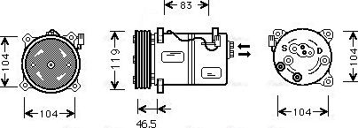 Ava Quality Cooling VOAK095 - Компресор, кондиціонер autozip.com.ua