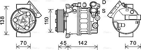 Ava Quality Cooling VOAK192 - Компресор, кондиціонер autozip.com.ua