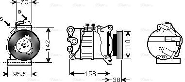 Ava Quality Cooling VOAK143 - Компресор, кондиціонер autozip.com.ua