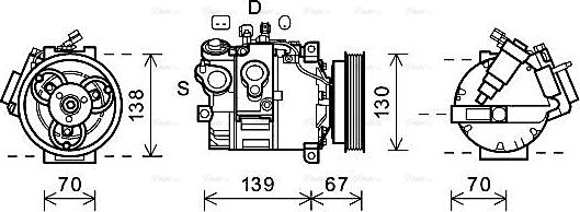 Ava Quality Cooling VOAK167 - Компресор, кондиціонер autozip.com.ua