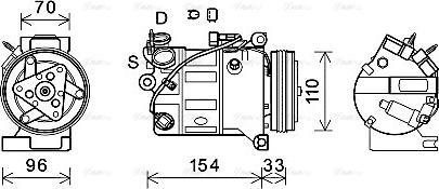 Ava Quality Cooling VOAK183 - Компресор, кондиціонер autozip.com.ua