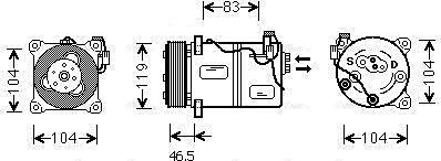 Ava Quality Cooling VO K059 - Компресор, кондиціонер autozip.com.ua