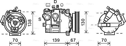 Ava Quality Cooling VOK167 - Компресор, кондиціонер autozip.com.ua