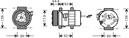 Ava Quality Cooling VO K113 - Компресор, кондиціонер autozip.com.ua