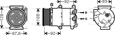 Ava Quality Cooling VOK184 - Компресор, кондиціонер autozip.com.ua