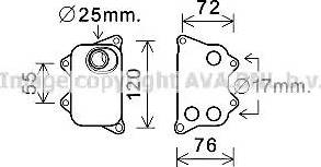 Ava Quality Cooling VW3390 - Масляний радіатор, рухове масло autozip.com.ua